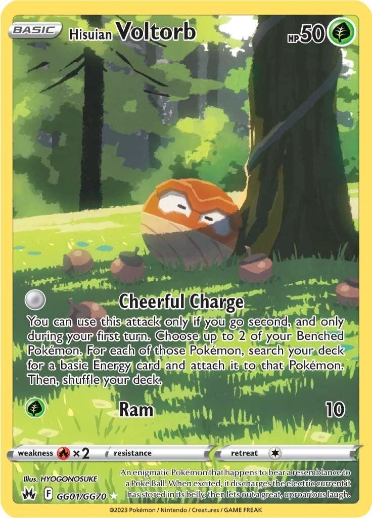 Crown Zenith Hisuian Voltorb Pokémon card